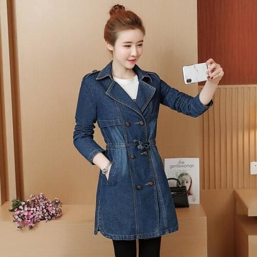 2021 Spring Autumn Korean Women Embroidered Denim Jacket Plus Size 5XL Waist Windbreaker Coat Casual Slim Denim Jeans Jackets