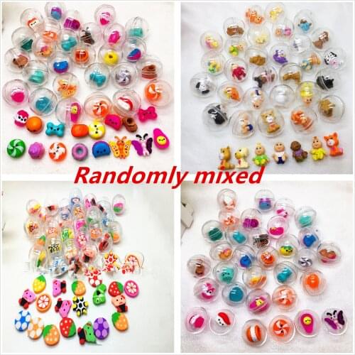 50Pcs/lot 28mm Diameter Transparent Plastic Ball Capsule Toys with inside Rubber or Plastic Figure Dolls for Vending Machine