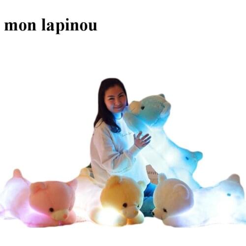 50cm 85cm LED light bear toy stuffed animal plush light up teddy bear doll luminous pillow kids toys gift for her