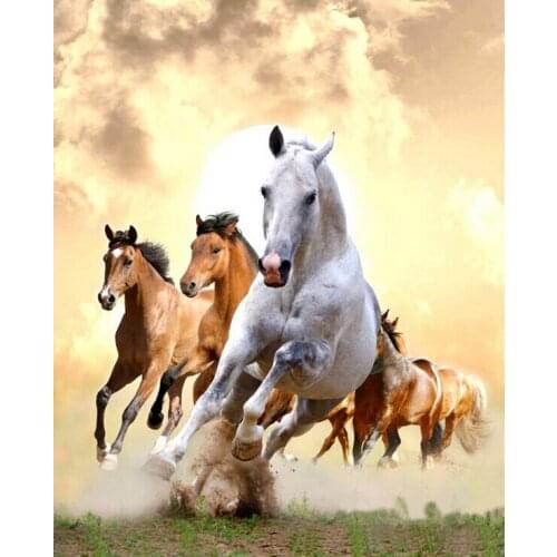 5D Full Square Drill Diy Diamond Painting Handmade Animal Horse Cross Stitch Diamond Embroidery Home Decoration