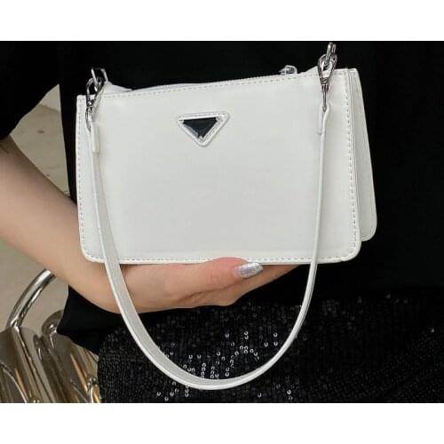 White Trendy Shoulder Bags for Women Luxury Small Pu Leather Crossbody Bag Brand Design Messenger Bag Ladies Summer Handbags Sac