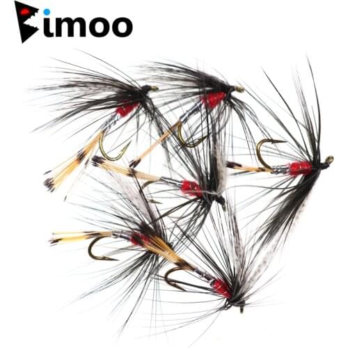 Bimoo 6pcs #12 Fishing Fly Wet Trout Flies Barbed Hook