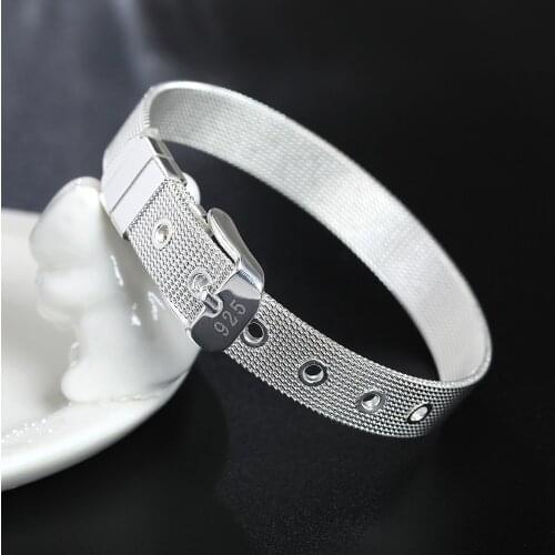 Hot fine noble Popular jewelry 925 sterling silver beautiful Watchband Bracelet for woman fashion Wedding party gifts
