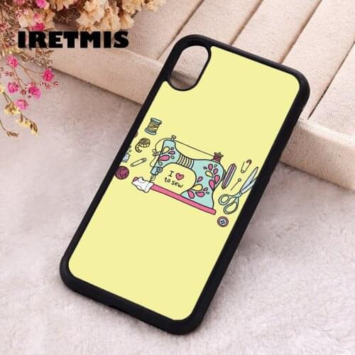 Iretmis 5 5S SE 2020 Phone Cover Case for iPhone 6 6S 7 8 Plus X Xs XR 11 12 Mini Pro Max Silicone TPU I Love To Sew