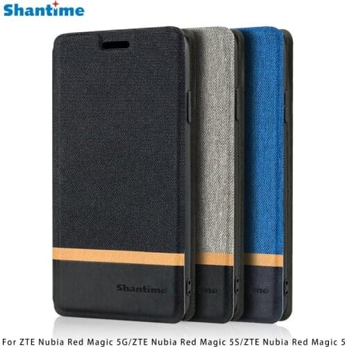 Canvas PU Leather Phone Case For ZTE Nubia Red Magic 5G Flip Case For ZTE Nubia Red Magic 5S Nubia Red Magic 5 Case Back Cover