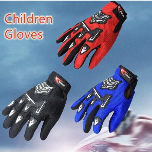 Children Kids Boys Full Finger Motorcycle Gloves Summer Winter Motocross Leather Motorbike Guantes Cool Child Racing Glove
