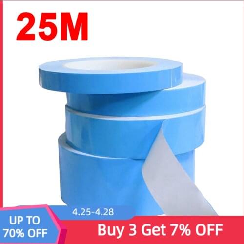 25M Double Side Thermal Conductive Tape 5-25mm WidthBlue Heat Transfer Tape Adhesive Cooling Heatsink for Computer CPU GPU
