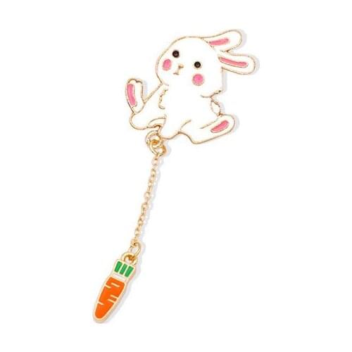 Rabbits and carrots Enamel Pins and Brooches for Women Men Lapel Pin Backpack Bags Badge Kids Gifts