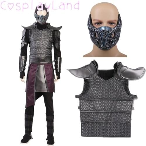 Game Shotokan Ninja Blue Fighter Halloween Cosplay Costume Mortal Kombat Sub Zero Armor Battle Kuai Liang Outfit Men Suit