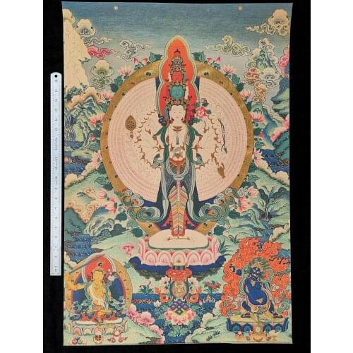 YIZHU CULTUER ART COLLECTION VINTAGE DECORATION SACRED BUDDHIST BUDDHAS THANGKA PAINTINGS