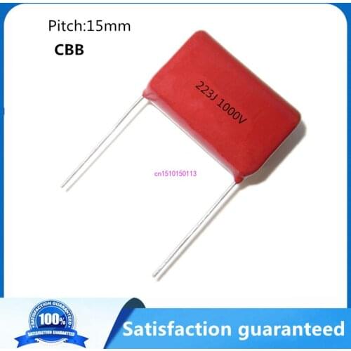 5pcs/lot 22NF 22000PF 223J 1000V P15MM 15MM pitch DIP CBB Polypropylene film capacitor