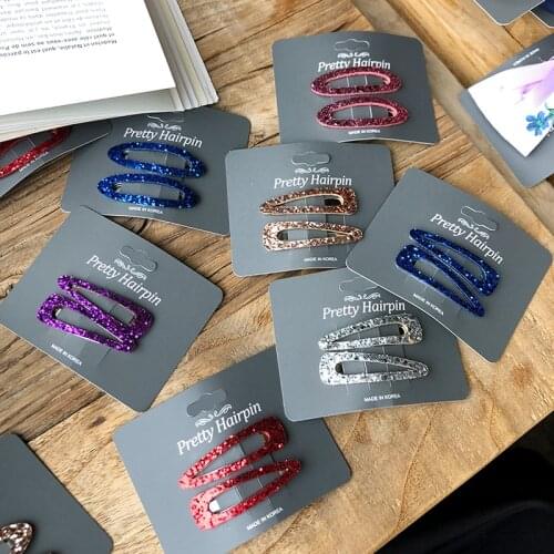 2pcs/lot Korean childrens hairpin girls BB clip baby bangs clip childrens shiny pair of tiara hair accessories