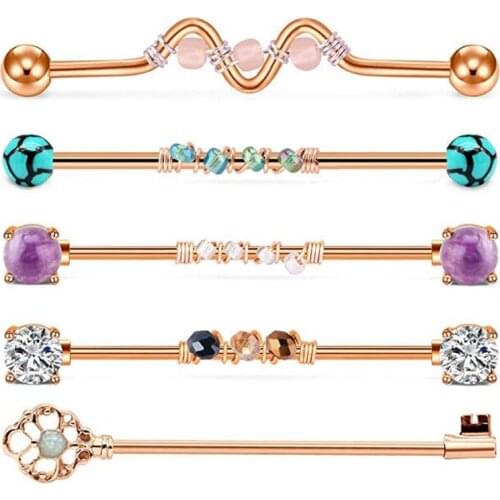 Mayhoop 14G Stainless Steel Industrial Barbell Earring Cartilage Body Piercing Jewelry 38mm 1&1/2 Inch Industrial Piercing Bar