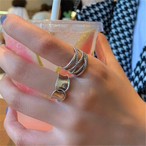 Miuoxion Wholesale Vintage Multi-Layer Line Ring Geometric Cross Fashion Jewelry For Women Feature Namour Charm Gift All Seasons