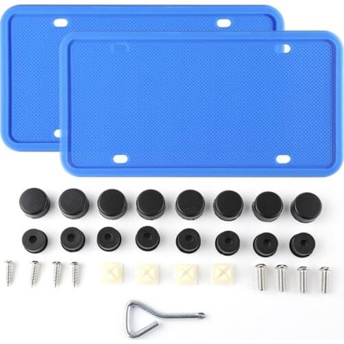 Car Modification Silicone License Plate Frame Rust-proof Rattle-proof Weatherproof Stainless Steel Screw High-grade