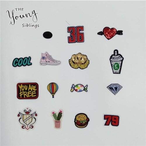 Fashion Kids Cartoon Hot melt adhesive Applique Embroidery Stripes patches Fabric DIY Craft Clothing Accessory Patch C906-C672