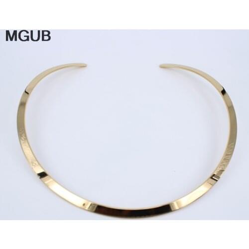 3-color collar selection smooth popular open collar 316L stainless steel necklace women jewelry HL306