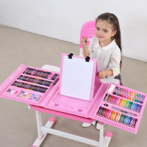 176PCS Children Kids Colored Pencil Artist Kit Set Painting Crayon Marker Pen Brush Drawing Tools Set Kindergarten Supplies