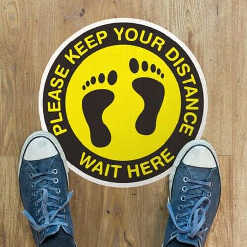 Floor Sticker Graphics Mark Tools Yellow Customers Accessory Distancing