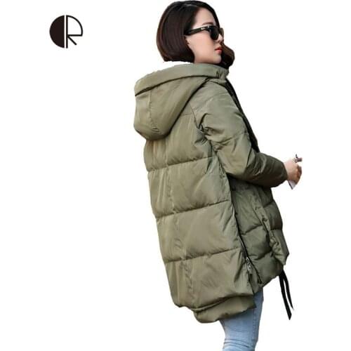 CR New Winter Jacket Women Down Casual Winter Coats Plus Size M-XXXL Hooded Parka Coat Long Style Womens Jackets