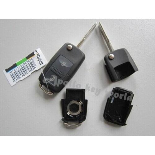 Flip Remote Key 2 Buttons Replacement Fob Shell Case For VW MK4 Seat Altea Alh 5PCS/Lot