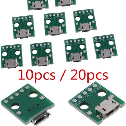 10Pcs / 20pcs Mini Micro USB To DIP Adapter 5Pins Female Connectors PCB Converter Boards Hot Sale