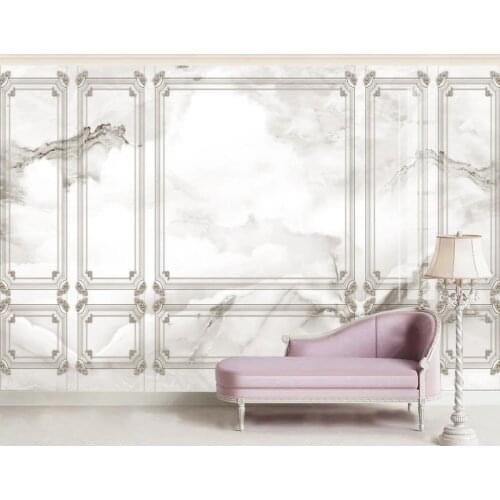 Custom 3D mural wallpaper light luxury European fresh line background wall gold line decorative painting