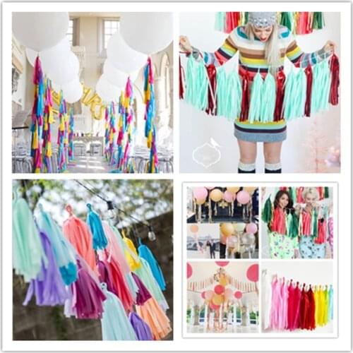 Festive Party Supplies Event Streamers color Birthday Wedding Paper Decoration Streaming tassel 15pc/lot