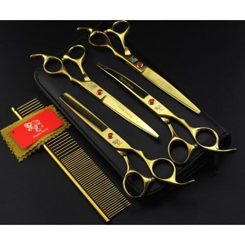 Poetry Kerry Professional Pet Scissors 7.0 inch For Dog Grooming, Straight & Thinning & Curved Scissors, Dog Grooming Shears