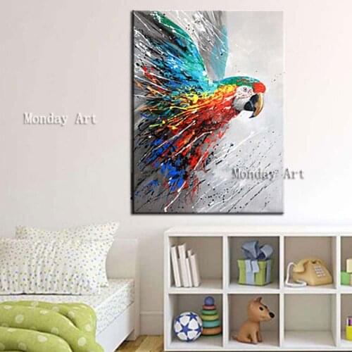 Hand Painted eagle Animal Oil Painting wall Picture on Canvas canvas painting for Lving Room Wall Decor colorful eagle Painting