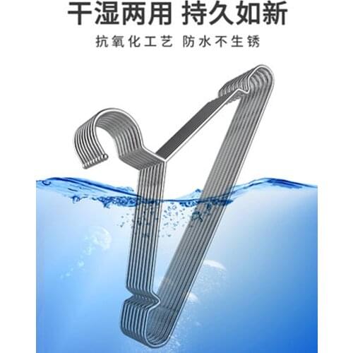 10pcs/lot Wire Clothes Hangers Heavy Duty Stainless Steel Hanger with Non Slip Grooves Ultra Thin Metal Rack Space Saving
