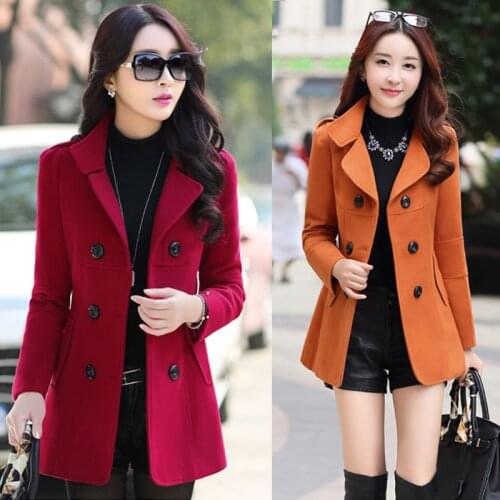 Autumn Winter Women Outerwear New Short Coat Woolen Coat Female Double Breasted Fashion Outwear Woolen Jacket Casaco Feminino
