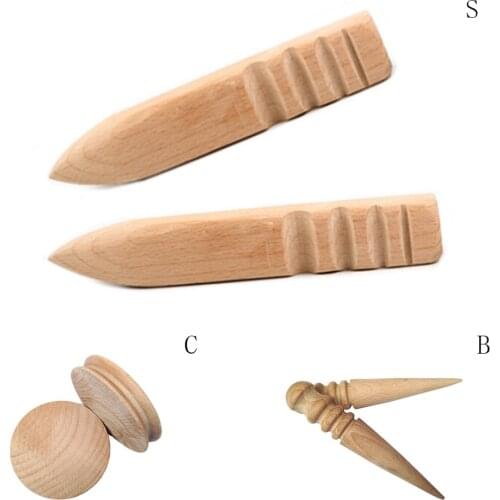 1PS Leather Tools Leathercraft Edge Trimmer Polishing Tool Milling Leather Multi-Size Round Wood Stick