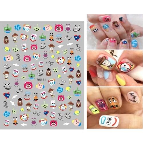 Anime Character Nail Art Sticker Bear Animal DIY Adhesive Bird Nail Art Slider Decoration Decal Accessories Snail 10pcs