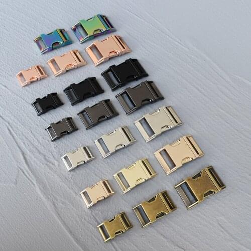 100 Pcs 15mm/20mm/25mm/30mm DIY Accessories Backpack Buckles Dog Collar Webbing Quick Release Metal Buckle Safety Clasp Bracelet