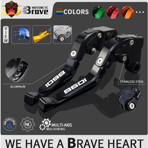 1098 LOGO For DUCATI 1098/S/R Tricolor 2007-2008 1098S 1098R Motorcycle Folding Extendable Brake Clutch Levers