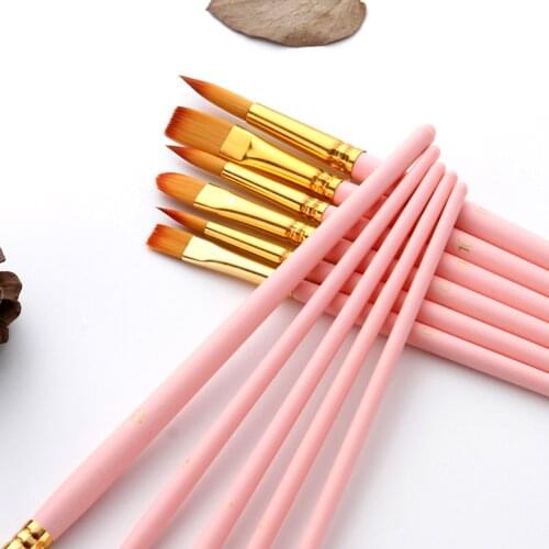 12pcs Wooden Handle Artist Paint Brush Artist Brush Flat Brush Oil Paint Brush