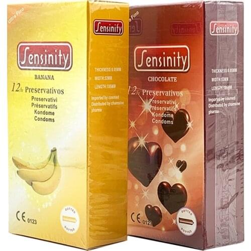 12Pcs Banana Chocolate Big 3D Particles Condoms Women G-spot Vaginal Clitoris Stimulation Condom Penis Sleeve Adult Sex Products