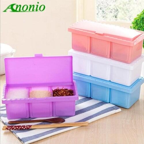 6pcs/set Seasoning Kitchen Spice Storage Bottle Spices Storage Plastic Box for Spices Kitchen Condiment S043B