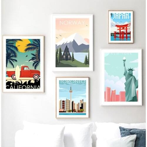 New York Japan South Africa World City Abstract Wall Art Canvas Painting Nordic Posters And Prints Wall Pictures For Home Decor