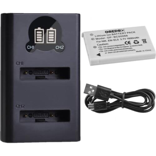 EN-EL5 EN EL5 Battery with Charger for Nikon Coolpix P530, Coolpix P500, P90, Coolpix P80, P510, P6000 P520 Bridge Camera