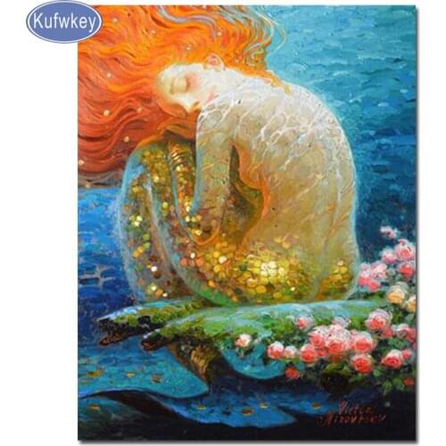 Diamond Crystal Painting Diy Diamond Cross Stitch 5D Diamond Painting Full Diamond Embroidery Mermaid Mosaic Of Rhinestones Set