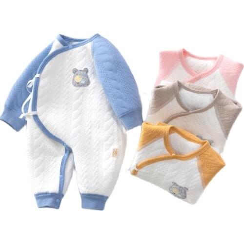 Newborn Bodysuit Baby Long Sleeve Romper Boys Girls Winter Warm Infant Outfits Clothes Pure Cotton Jumpsuit Baby Outwear Clothes