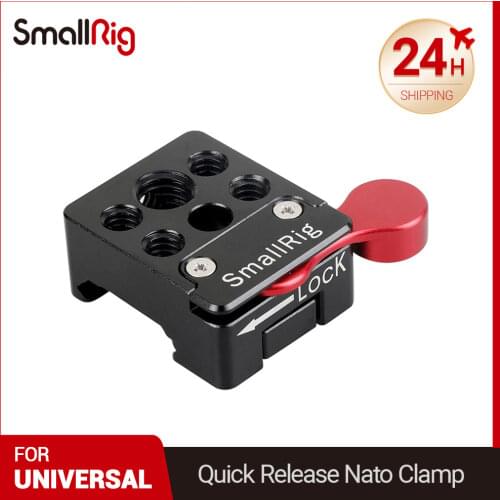SmallRig DSLR Camera Quick Release Adapter Nato Clamp With 1/4 1/8 Thread Holes For Flashlight Micorphone Support 1885