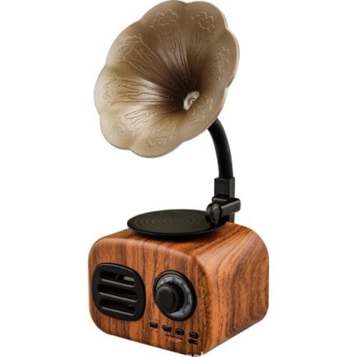 Retro Wood Portable Mini Bluetooth Speaker Wireless Loudspeaker Outdoor Speaker Sound System TF FM Radio Music Subwoofer