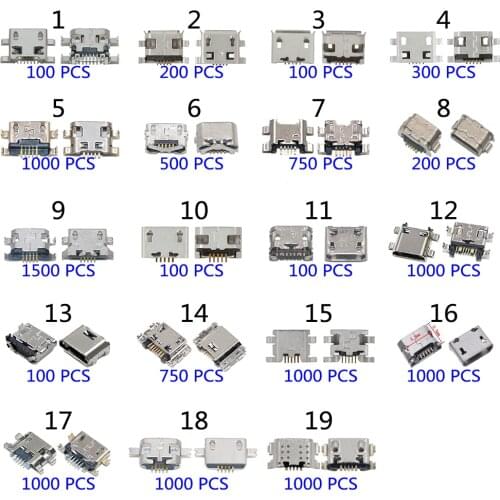 For Huawei Xiaomi Samsung Lenovo MOTO LG ZTE Micro USB 5 Pin USB Charging Port Connector Charge Socket Dock / Total 10000PCS