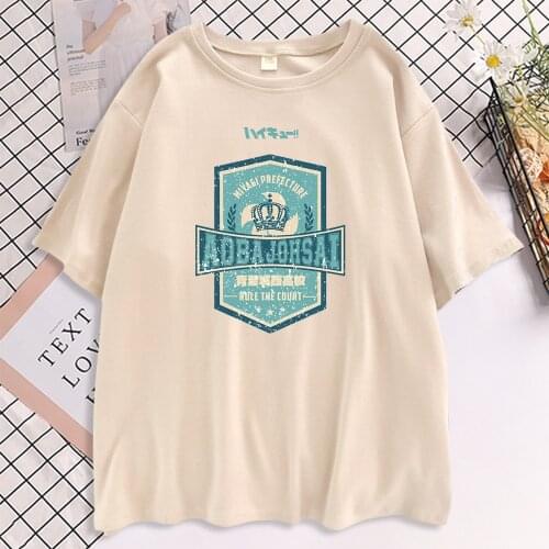 Women Haikyuu T Shirts Aoba Johsai High School T-Shirt Summer Oversized T Shirt Volleyball Club Short Sleeve Tee Round Neck Tops