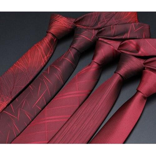 New High Quality Wine Red 8CM Wide Tie For Men Fashion Formal Groom Wedding Party Necktie With Gift Box