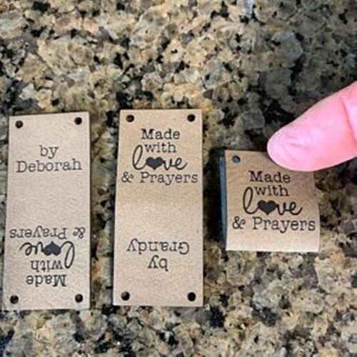 Personalize Labels for Handmade Products,Custom Faux Leather Knitting,Leather labels for knitted and crocheted items
