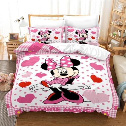 Love Minnie Mouse Cartoon Disney Duvet Cover Set Pillowcase Twin Full Queen King Size 3d Bedding Set Bedclothes Bed Linen Sets